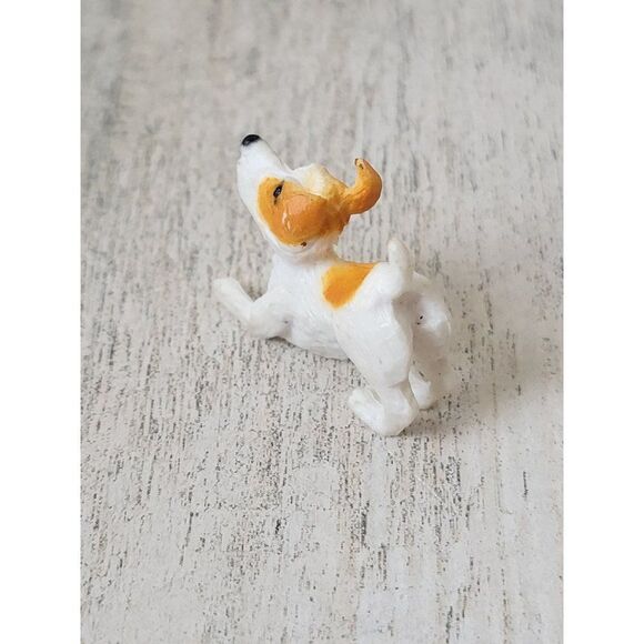 Mini spotted dog bow playful pet accessory toy figure - Picture 3 of 5